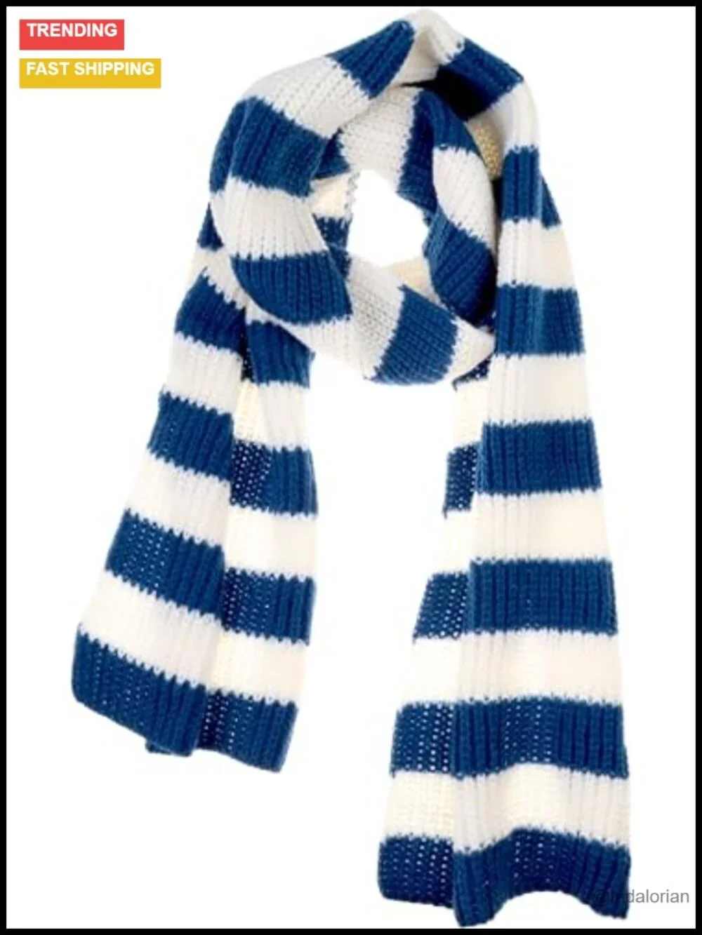 100% Acrylic Striped Knit Scarf - Cozy Winter Wrap